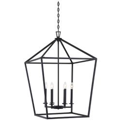Townsend 24" Wide Matte Black 6-Light Pendant Light