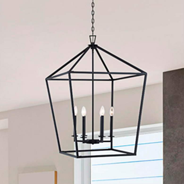 Image 2 Townsend 24" Wide Matte Black 6-Light Pendant Light