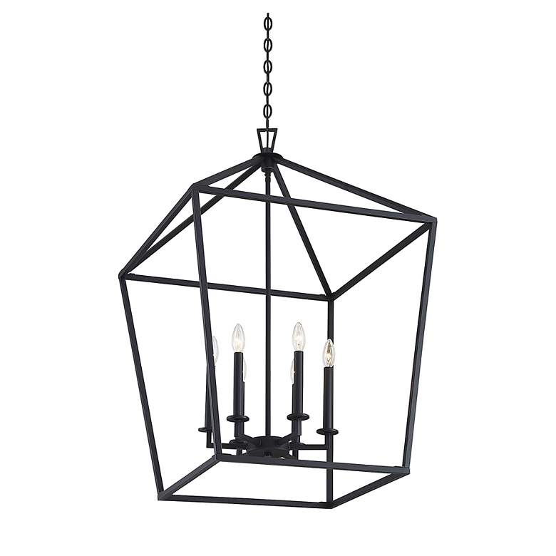 Image 7 Townsend 24" Wide Matte Black 6-Light Pendant Light more views