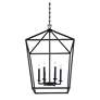 Townsend 24" Wide Matte Black 6-Light Pendant Light in scene
