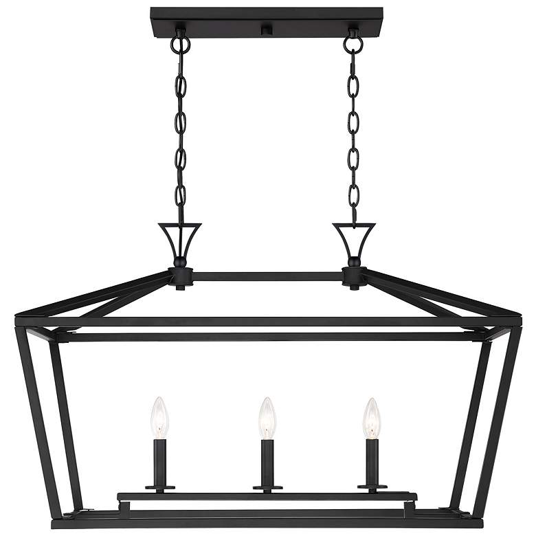 Image 1 Townsend 3-Light Linear Chandelier in Matte Black