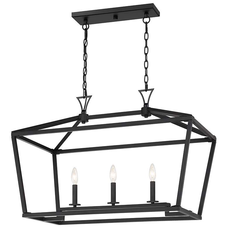 Image 2 Townsend 3-Light Linear Chandelier in Matte Black more views