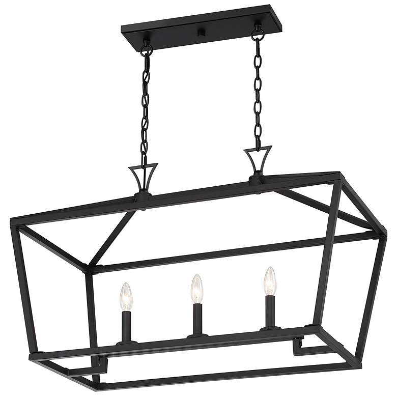 Image 3 Townsend 3-Light Linear Chandelier in Matte Black more views