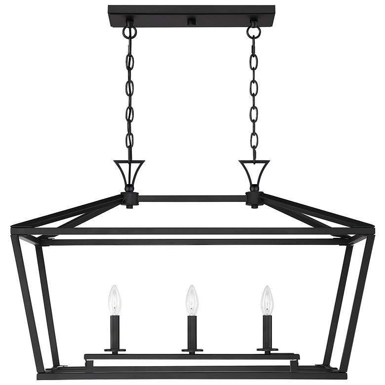 Image 4 Townsend 3-Light Linear Chandelier in Matte Black more views