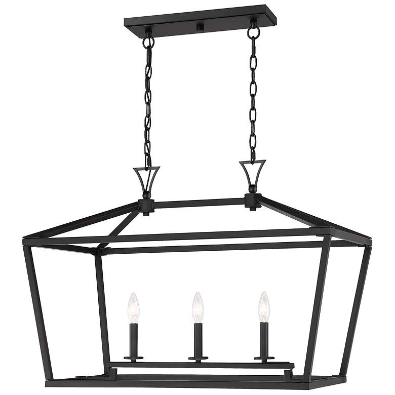Image 5 Townsend 3-Light Linear Chandelier in Matte Black more views