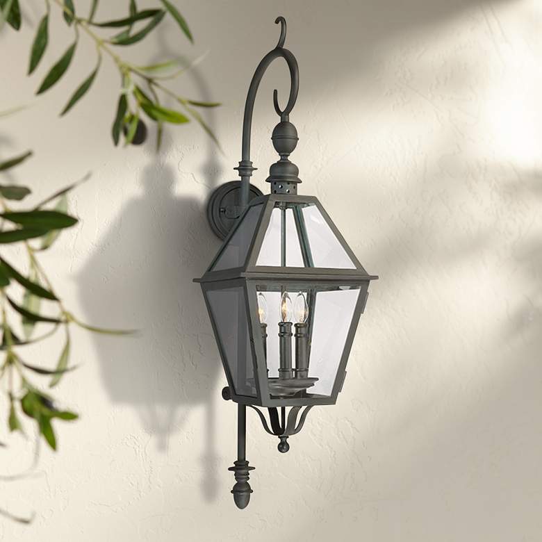 Image 1 Townsend 39 1/2" High Textured Black Outdoor Wall Light
