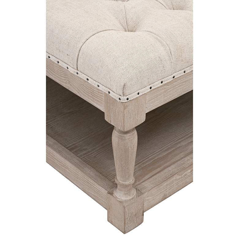 Image 3 Townsend 39 1/2"W Gray Wood and Bisque Tufted Coffee Table more views