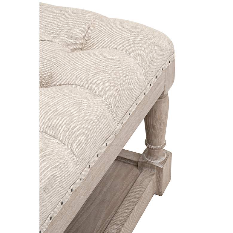 Image 4 Townsend 39 1/2"W Gray Wood and Bisque Tufted Coffee Table more views