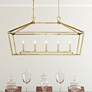 2_Townsend 44" Wide Warm Brass 5-Light Linear Island Pendant