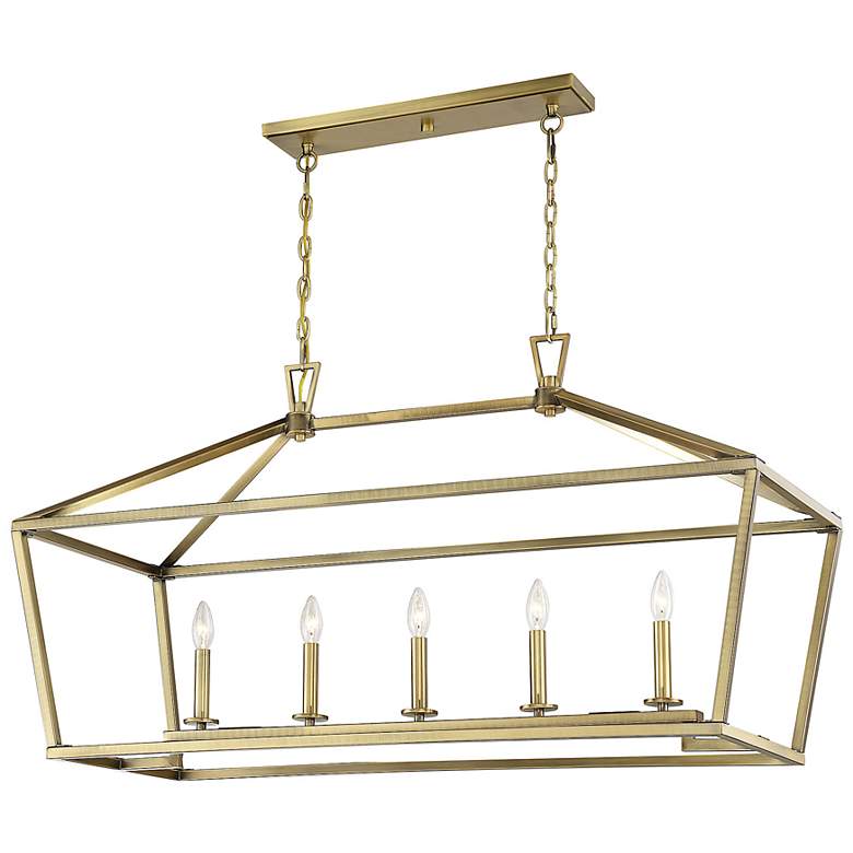 Image 6 Townsend 44" Wide Warm Brass 5-Light Linear Island Pendant more views