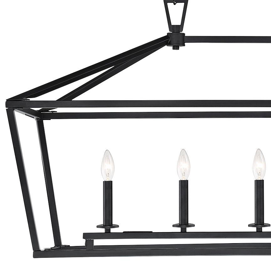Image 2 Townsend 5-Light Linear Chandelier in Matte Black more views