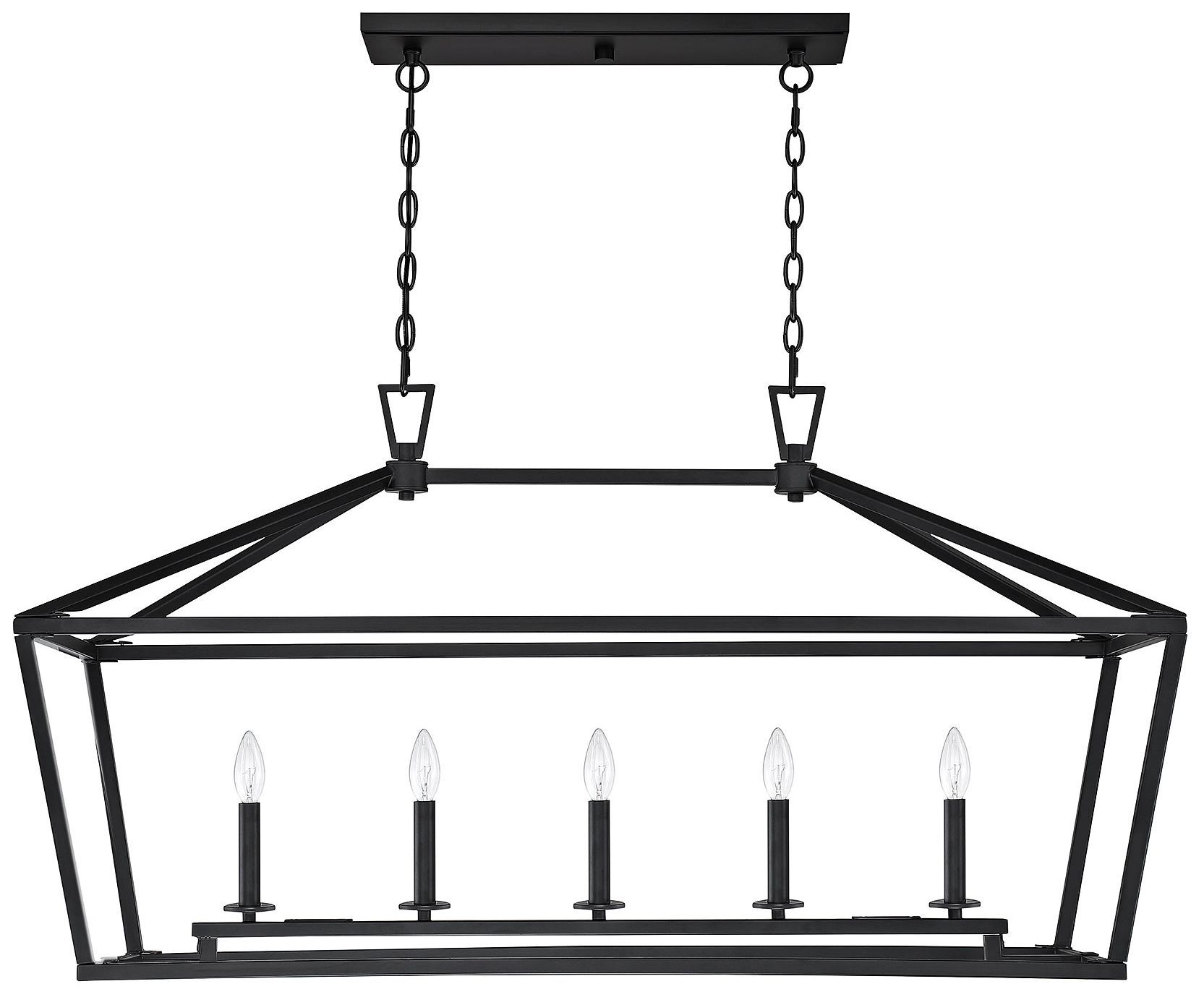 Image 3 Townsend 5-Light Linear Chandelier in Matte Black more views