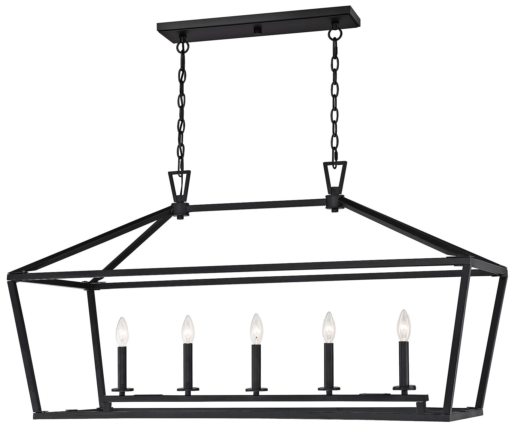 Image 4 Townsend 5-Light Linear Chandelier in Matte Black more views