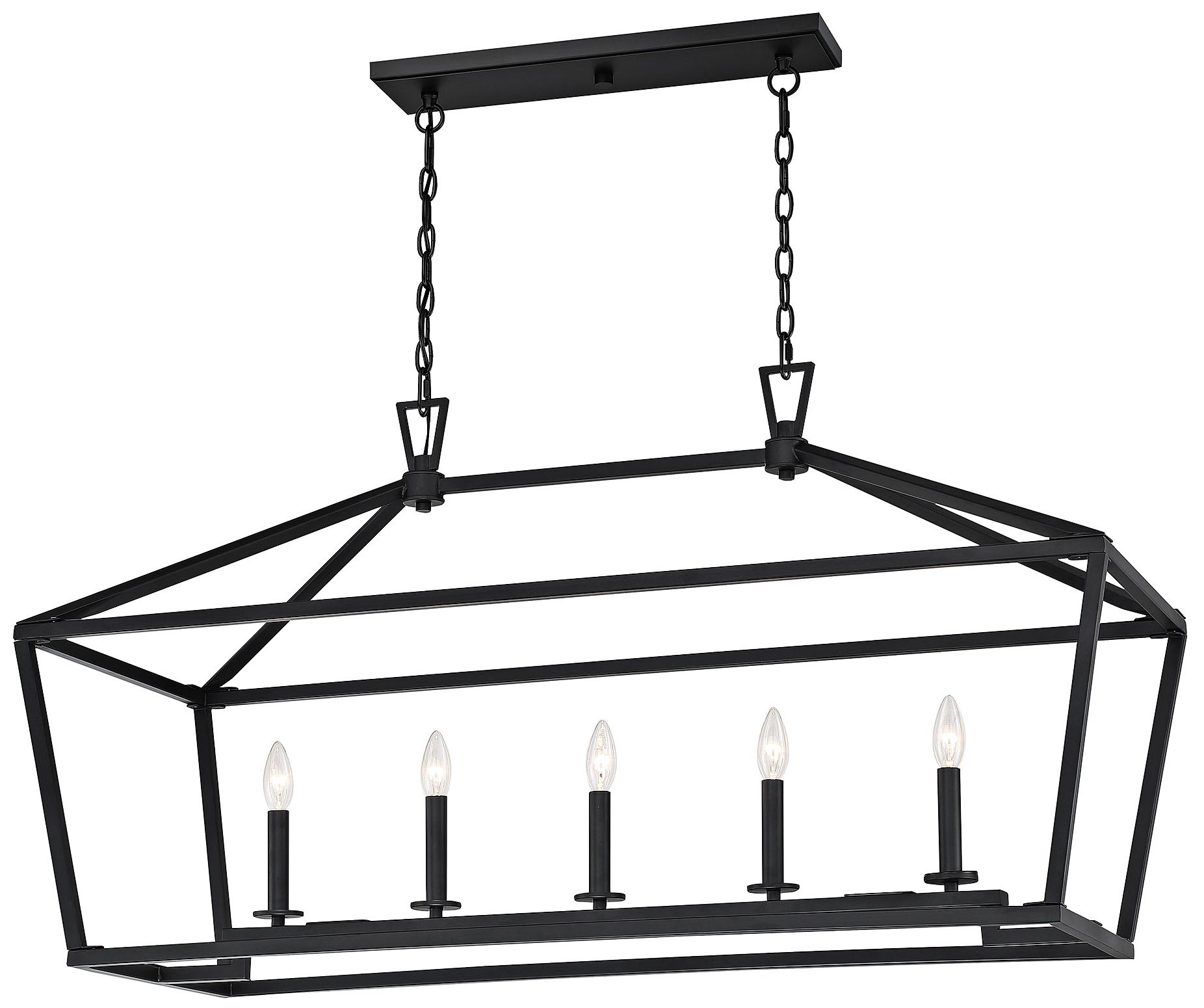 Image 5 Townsend 5-Light Linear Chandelier in Matte Black more views