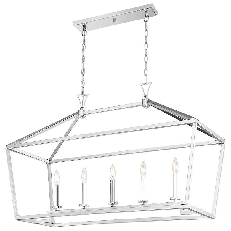 Image 2 Townsend 5-Light Linear Chandelier in Polished Nickel more views