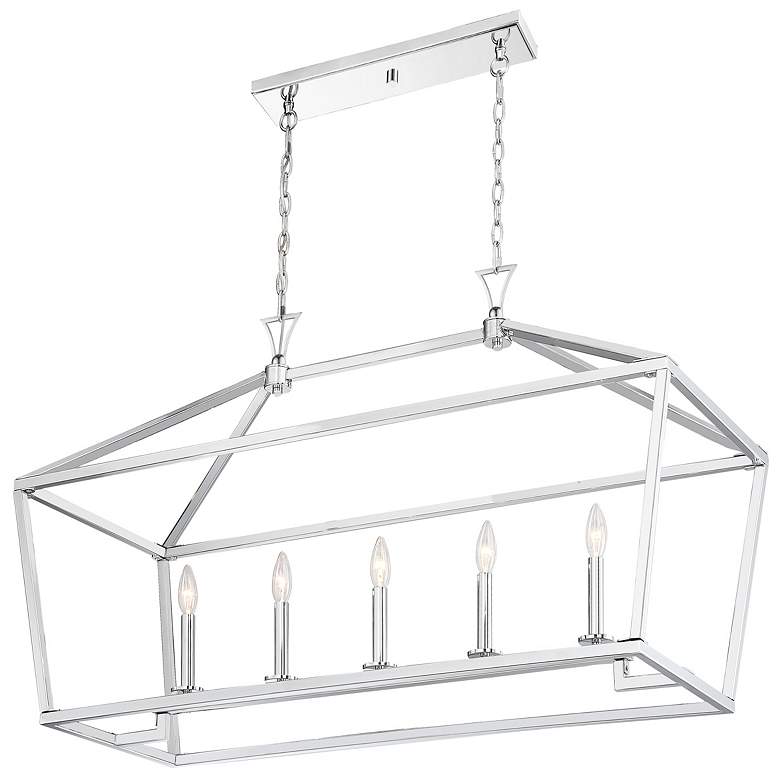 Image 3 Townsend 5-Light Linear Chandelier in Polished Nickel more views