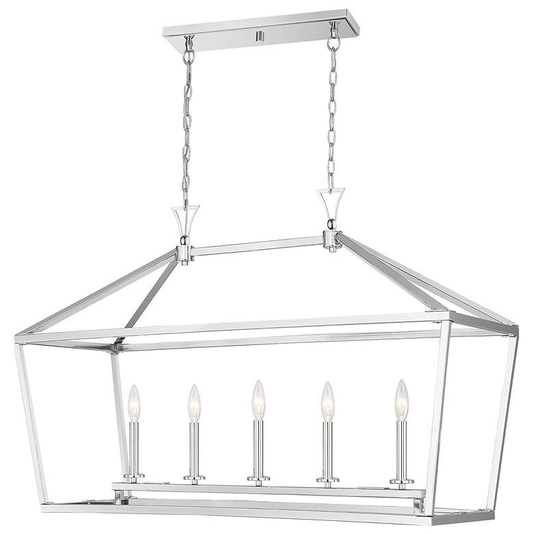 Image 5 Townsend 5-Light Linear Chandelier in Polished Nickel more views