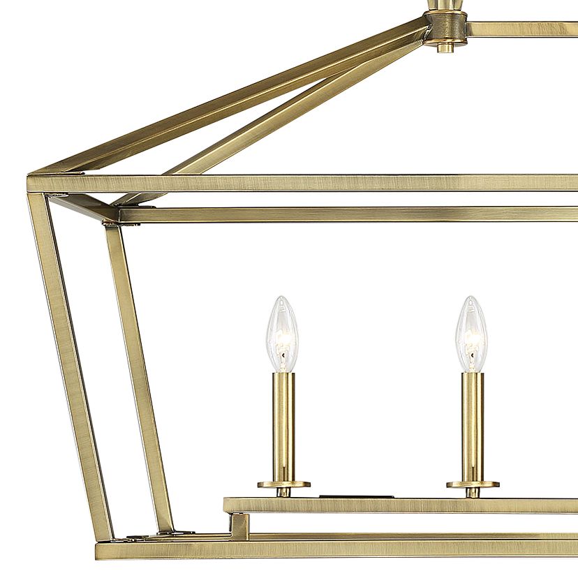 Image 4 Townsend 5-Light Linear Chandelier in Warm Brass more views