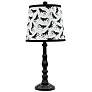 Townsend Black Accent Table Lamp with Black Cows Shade