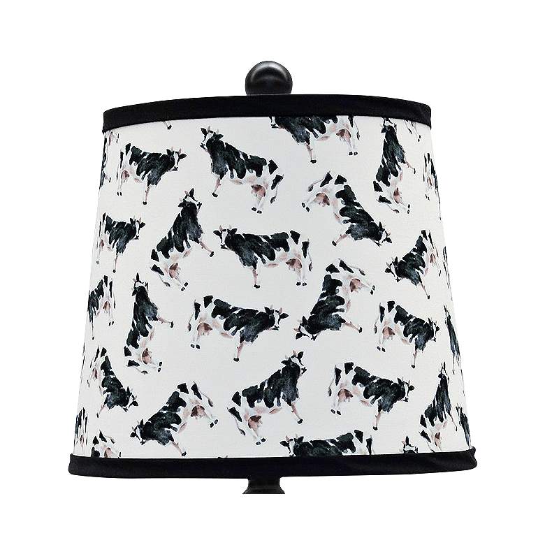 Image 2 Townsend Black Accent Table Lamp with Black Cows Shade more views