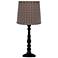 Townsend Black Table lamp, Black and Tan plaid shade 21"H