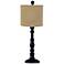 Townsend Black Table Lamp, Jefferson Tan Linen Drum lamp shade 21"H