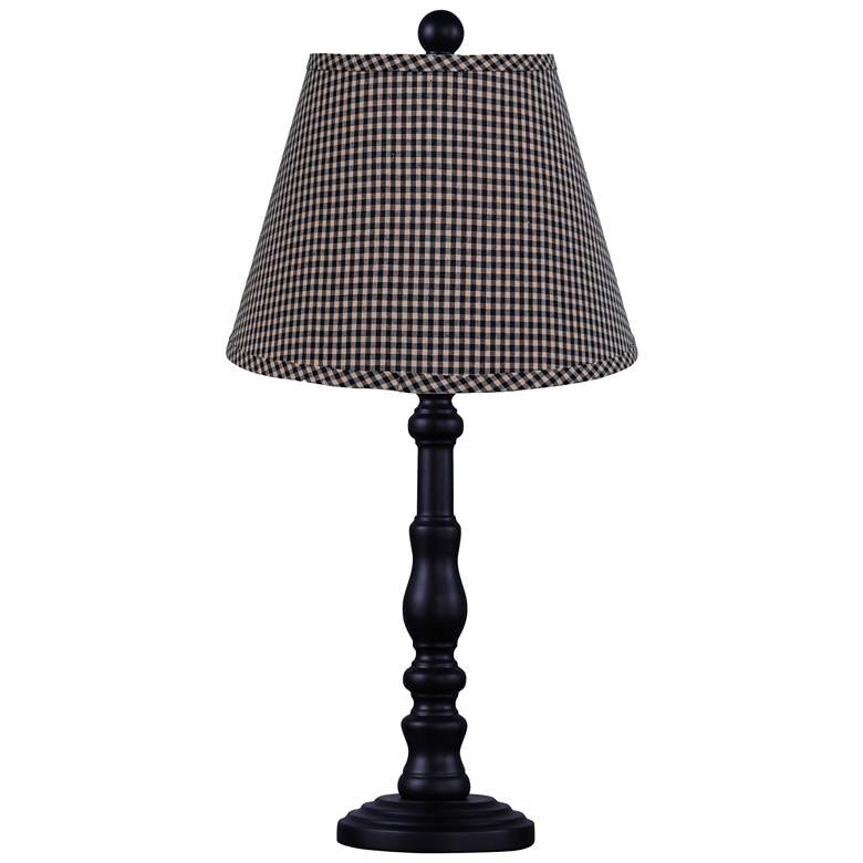 Image 1 Townsend Black Table Lamp, Mini Black and Tan check. 21 inchH