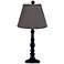 Townsend Black Table Lamp, Mini Black and Tan check. 21"H