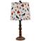 Townsend Brown Accent Table Lamp with Tossed Farm Shade