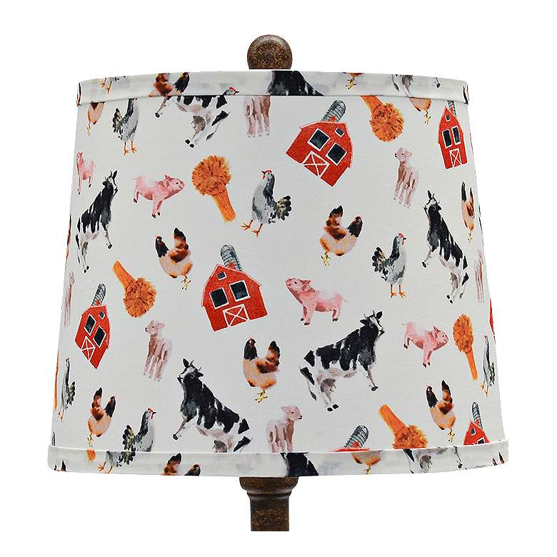 Image 2 Townsend Brown Accent Table Lamp with Tossed Farm Shade more views