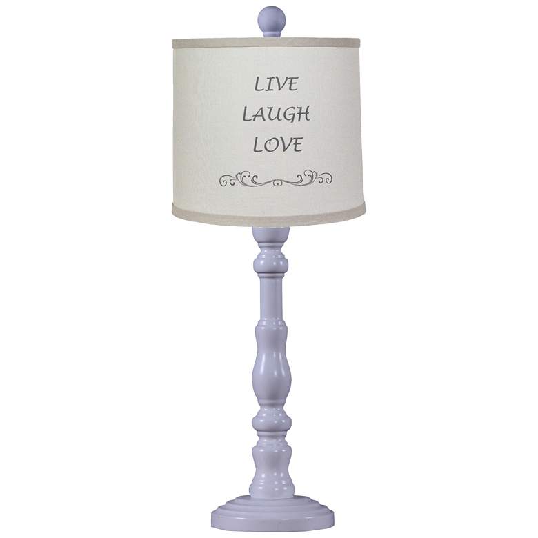 Image 1 Townsend White Table Lamp with Faith, Family and Friends Shade 21"H.