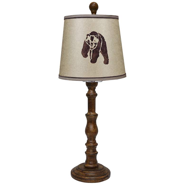 Image 1 Townsend Wood Finish Rustic Bear Table Lamp