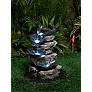 Frog and Four Lily Pad Outdoor Fountain