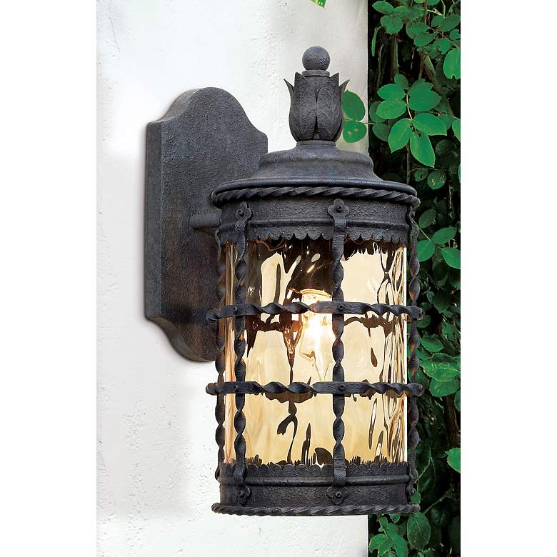 Image 4 Minka Lavery Mallorca Collection 16 inch High Iron Outdoor Wall Light in scene