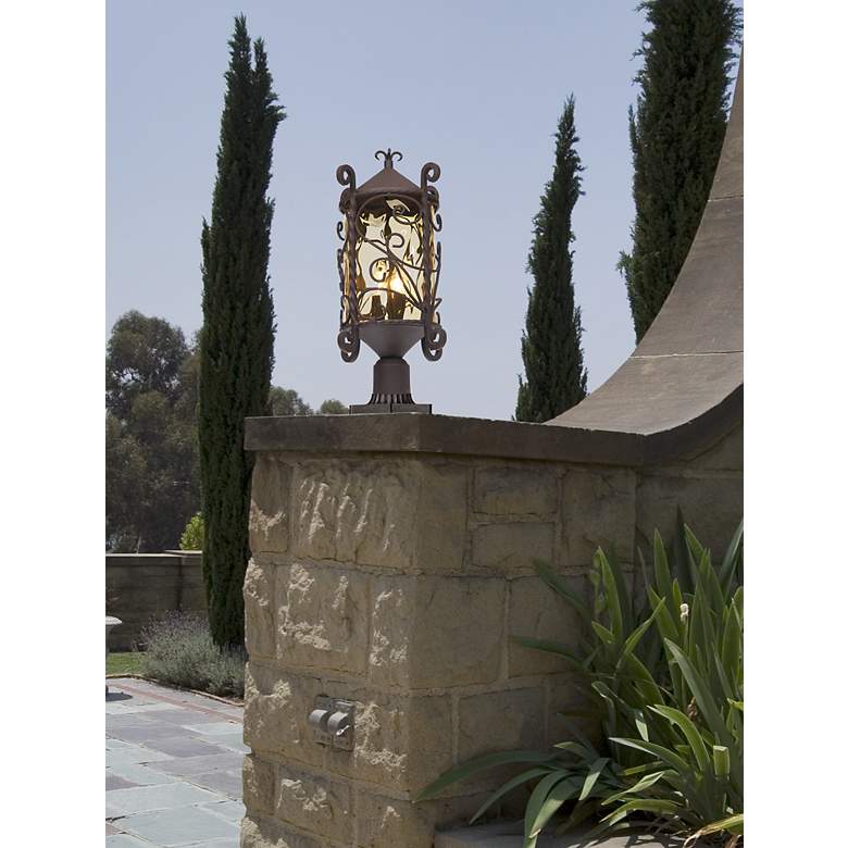 Image 1 Casa Seville 23 1/2 inch High Iron Scroll Outdoor Post Light in scene