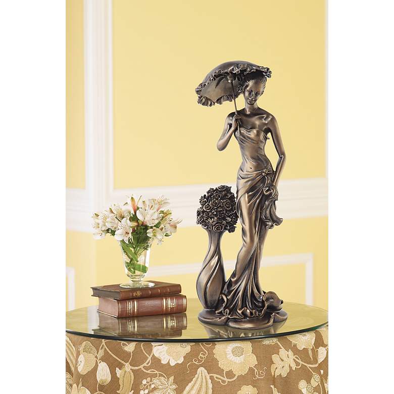 Image 1 Springtime Promenade Bronze Finish 14 3/4 inch High Sculpture in scene