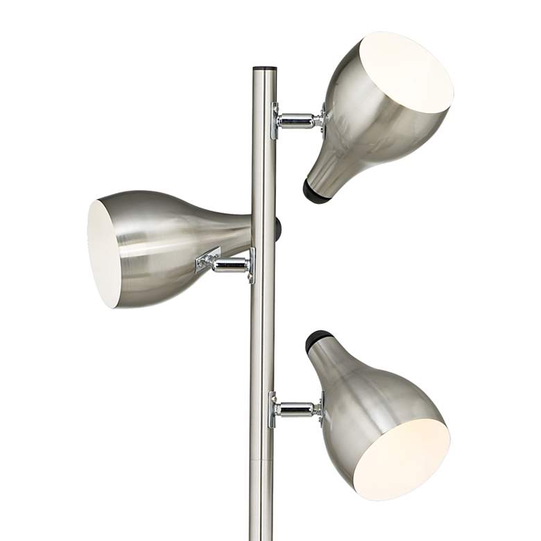Image 3 Trac 3-Light Brushed Steel Modern Tree-Style Floor Lamps Set of 2 more views