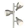 Trac 3-Light Brushed Steel Modern Tree-Style Floor Lamps Set of 2
