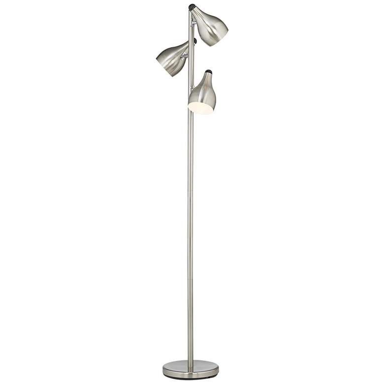 Image 6 Trac 3-Light Brushed Steel Modern Tree-Style Floor Lamps Set of 2 more views
