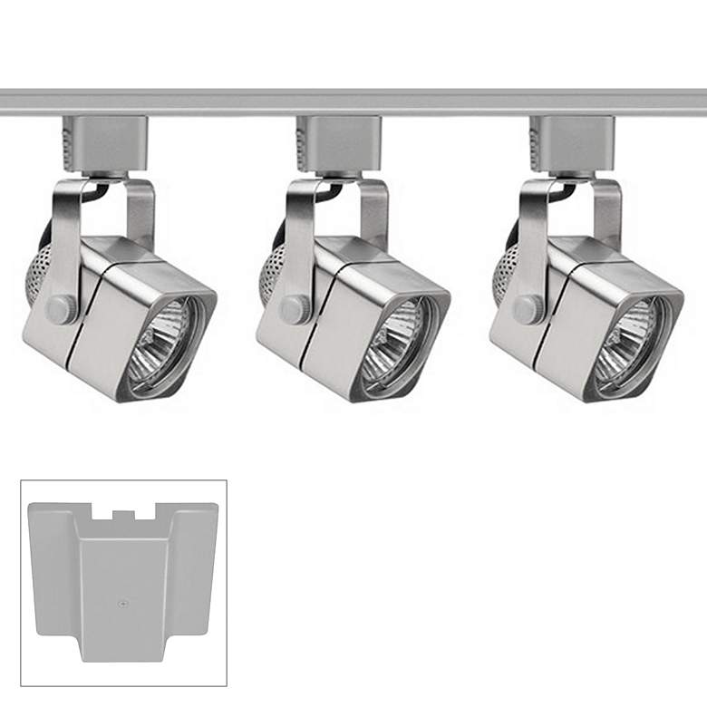 Image 1 Trac-Lites 3-Light Chrome Cube Floating Canopy Track Kit