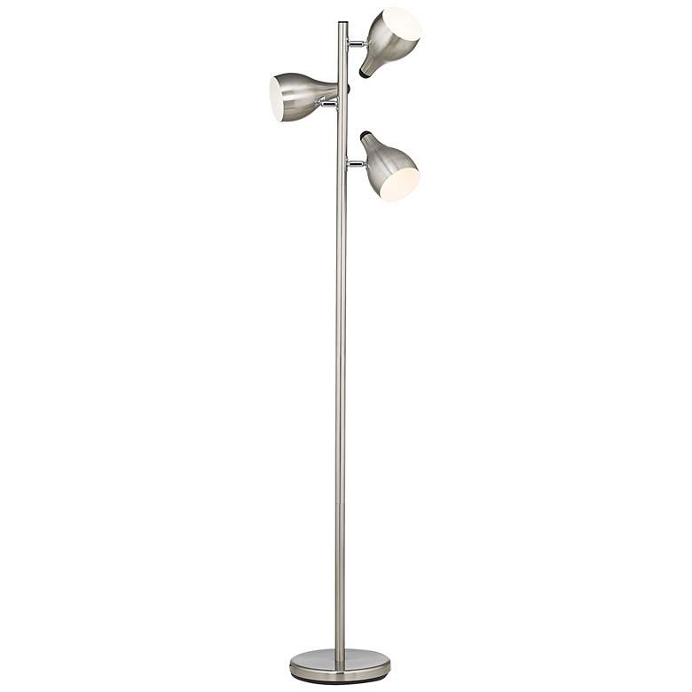 Image 4 Trac Tree Style 3-Light Floor Lamp in Brushed Steel more views