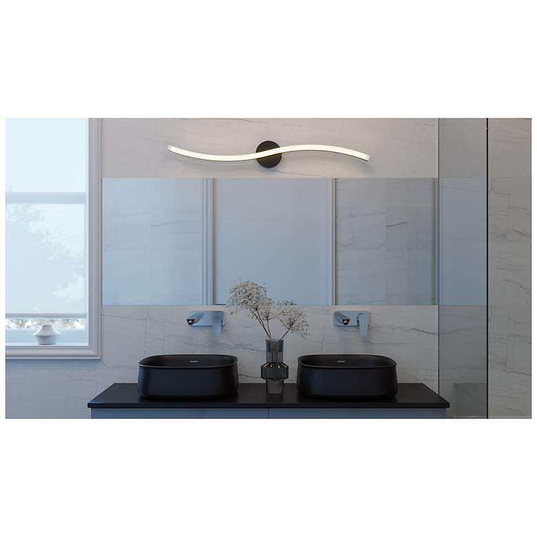 Image 3 Trace 3" Wide Black LED Vanity Light more views