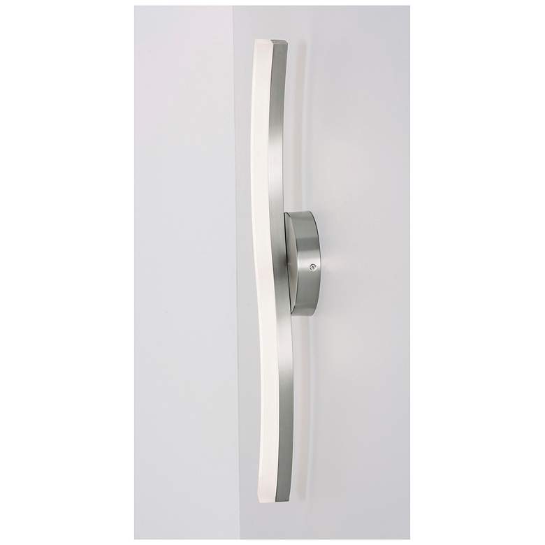 Image 2 Trace 3" Wide Satin Nickel LED Vanity Light more views