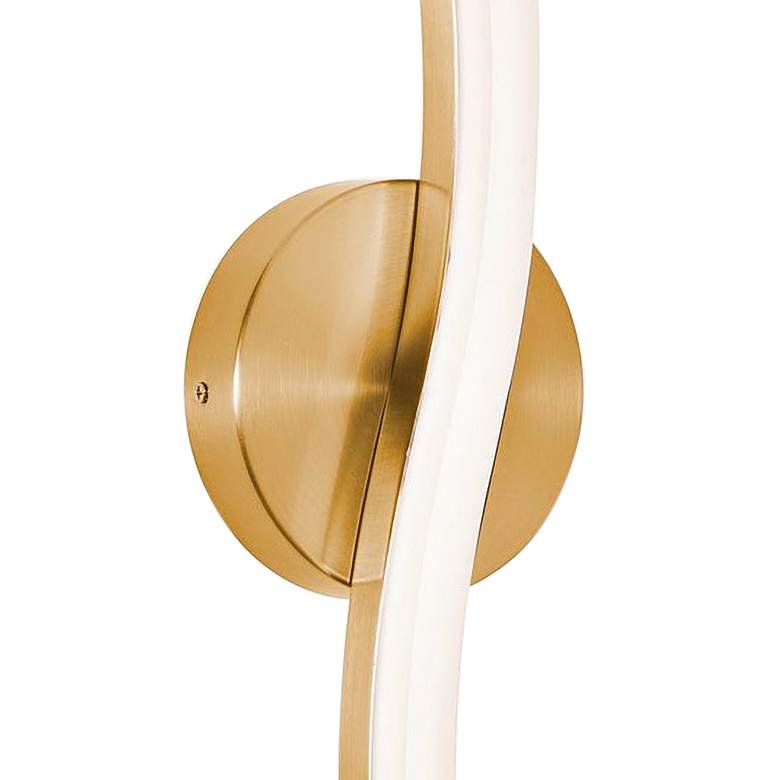 Image 4 Trace 5 1/2" High Light Antique Brass LED Wall Sconce more views