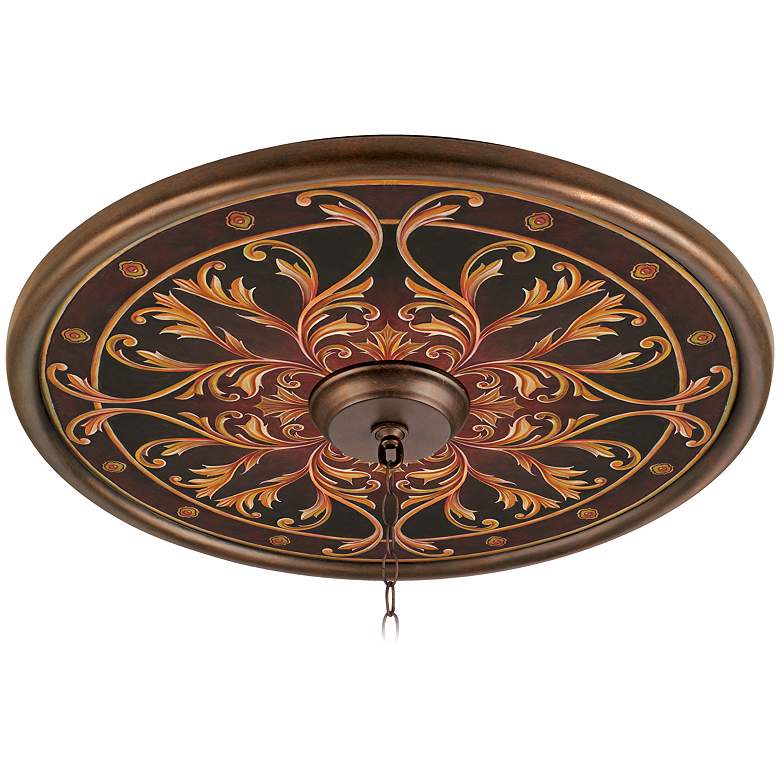 Image 1 Tracery Jewels 24 inch Wide Bronze Finish Ceiling Medallion