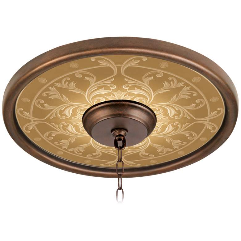 Image 1 Tracery Spice 16 inch Wide Bronze Finish Ceiling Medallion