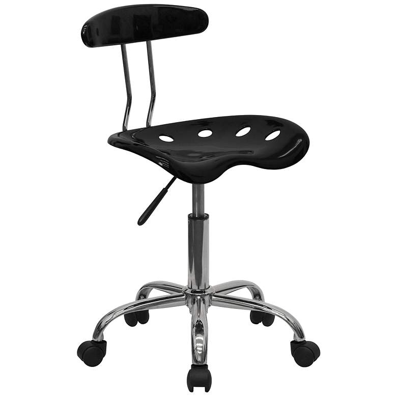 Image 1 Tractor Chrome and Vibrant Black Computer Task Chair
