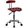 Tractor Chrome and Vibrant Wine Red Computer Task Chair