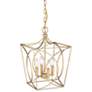 2_Tracy 12" Wide Painted Modern Gold 4-Light Cage Mini Pendant