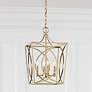 1_Tracy 12" Wide Painted Modern Gold 4-Light Cage Mini Pendant